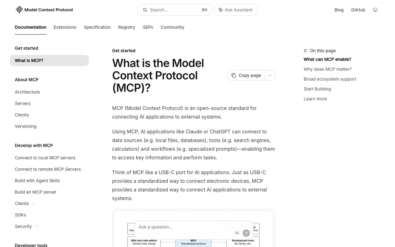modelcontextprotocol.io — the open MCP standard