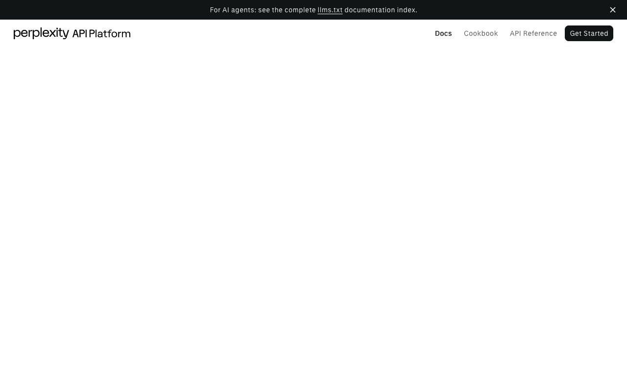 Perplexity API documentation — Perplexity answers cite numbered sources