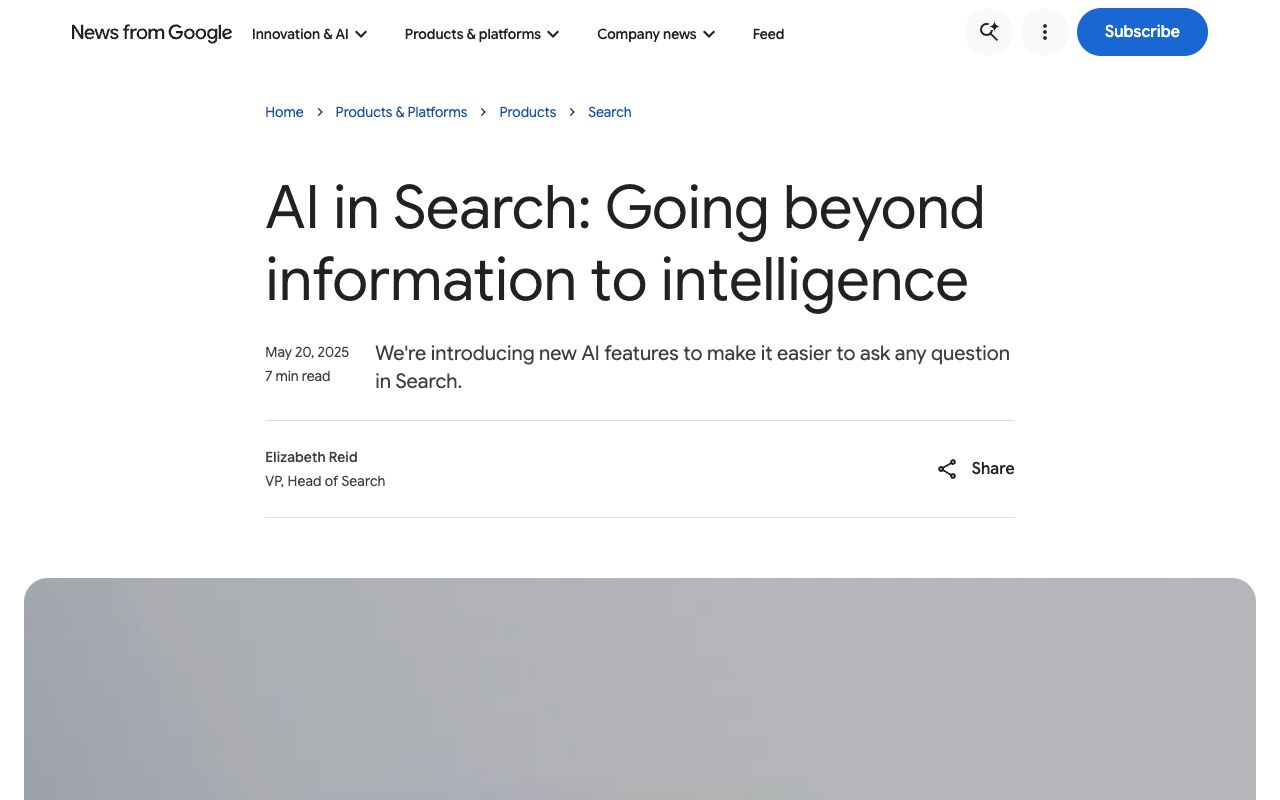 Google's May 2025 blog post describing the query fan-out technique used by AI Mode