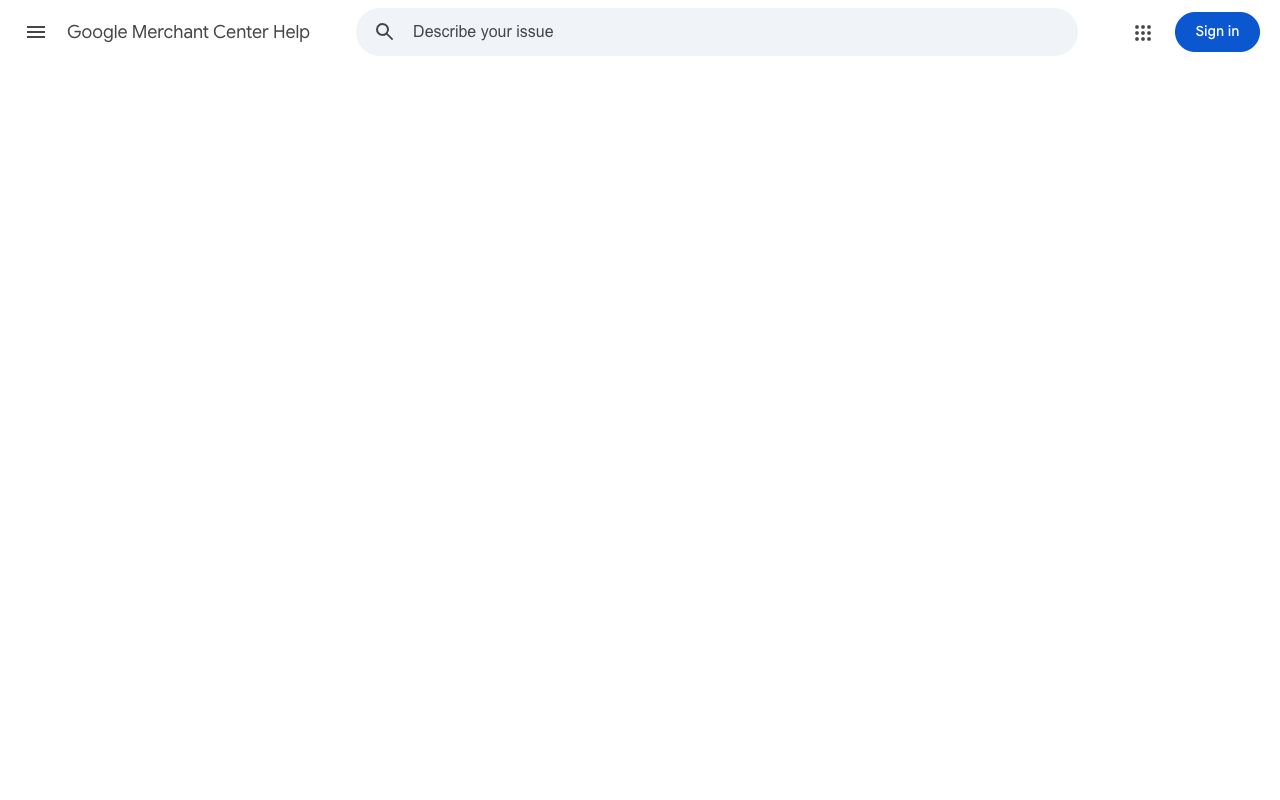 Google Merchant Center product data specification listing feed attributes and character limits