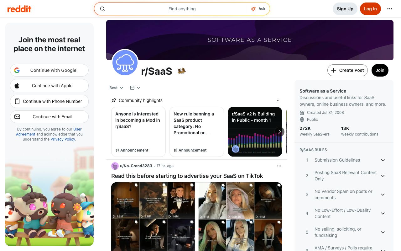 Reddit home page, one of the most frequently cited domains in AI answers