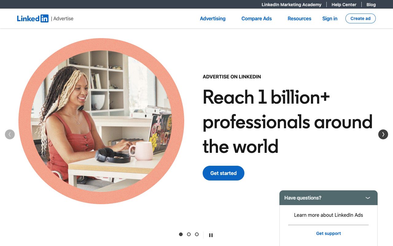 LinkedIn Marketing Solutions page, a rising citation source in ChatGPT Search